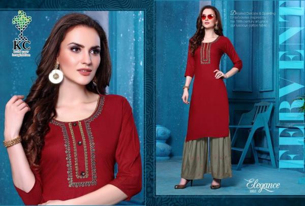 KC Elegance 3 Rayon Fancy Kurti With Plazzo 